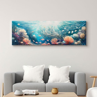 파노라마 인테리어그림 캔버스액자 거실 카페 갤러리 공간액자 해저 산호의 햇살